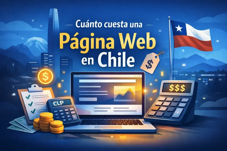 Ilustración del costo de una página web en Chile