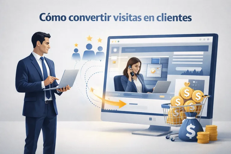 Guía visual para convertir visitas en clientes con una página web