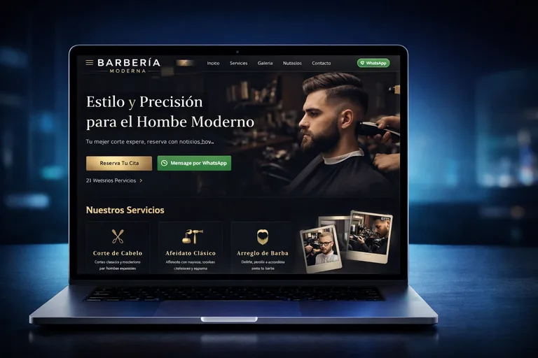 Proyecto conceptual de página web premium para barbería